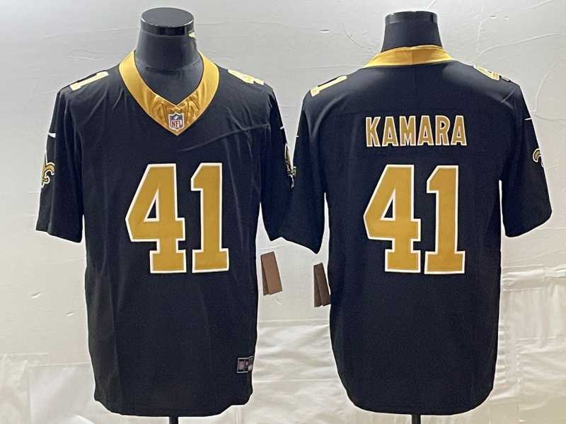 Men's New Orleans Saints #41 Alvin Kamara Black 2023 F.U.S.E. Vapor Untouchable Limited Stitched Jersey
